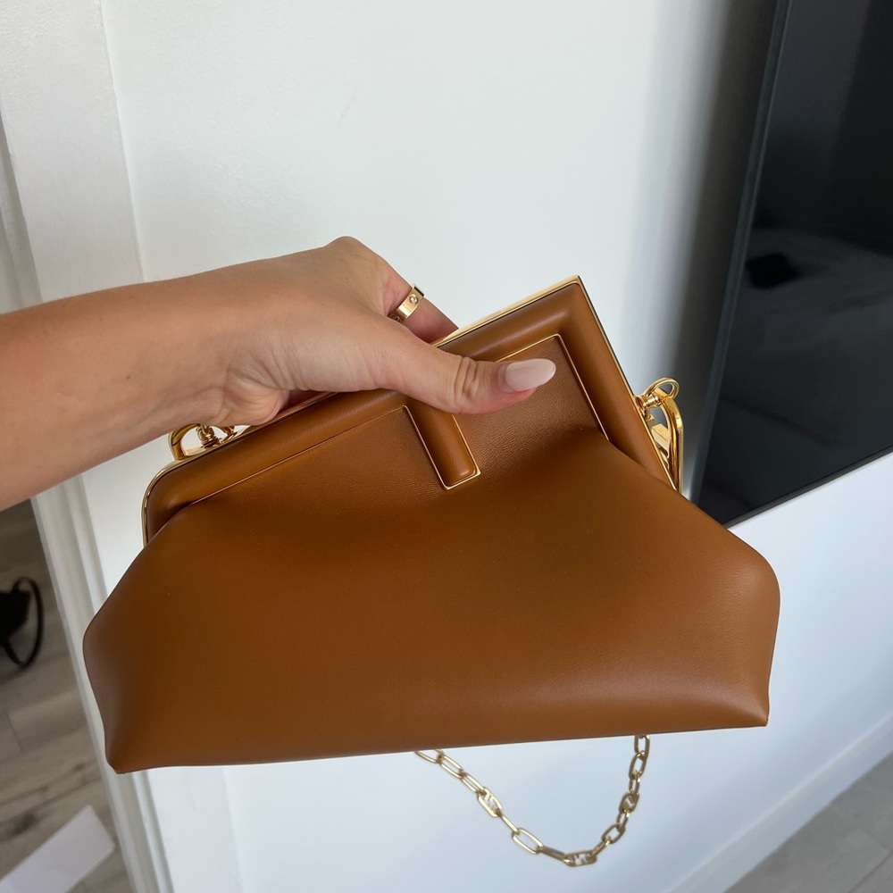 Fendi First Small Bag. Comes with Strap, and Gold Chain Strap ($1,100 value).